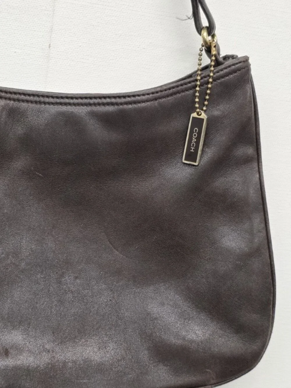 Vintage COACH Brown Leather Y2K Baguette Shoulder Bag E1K-8165